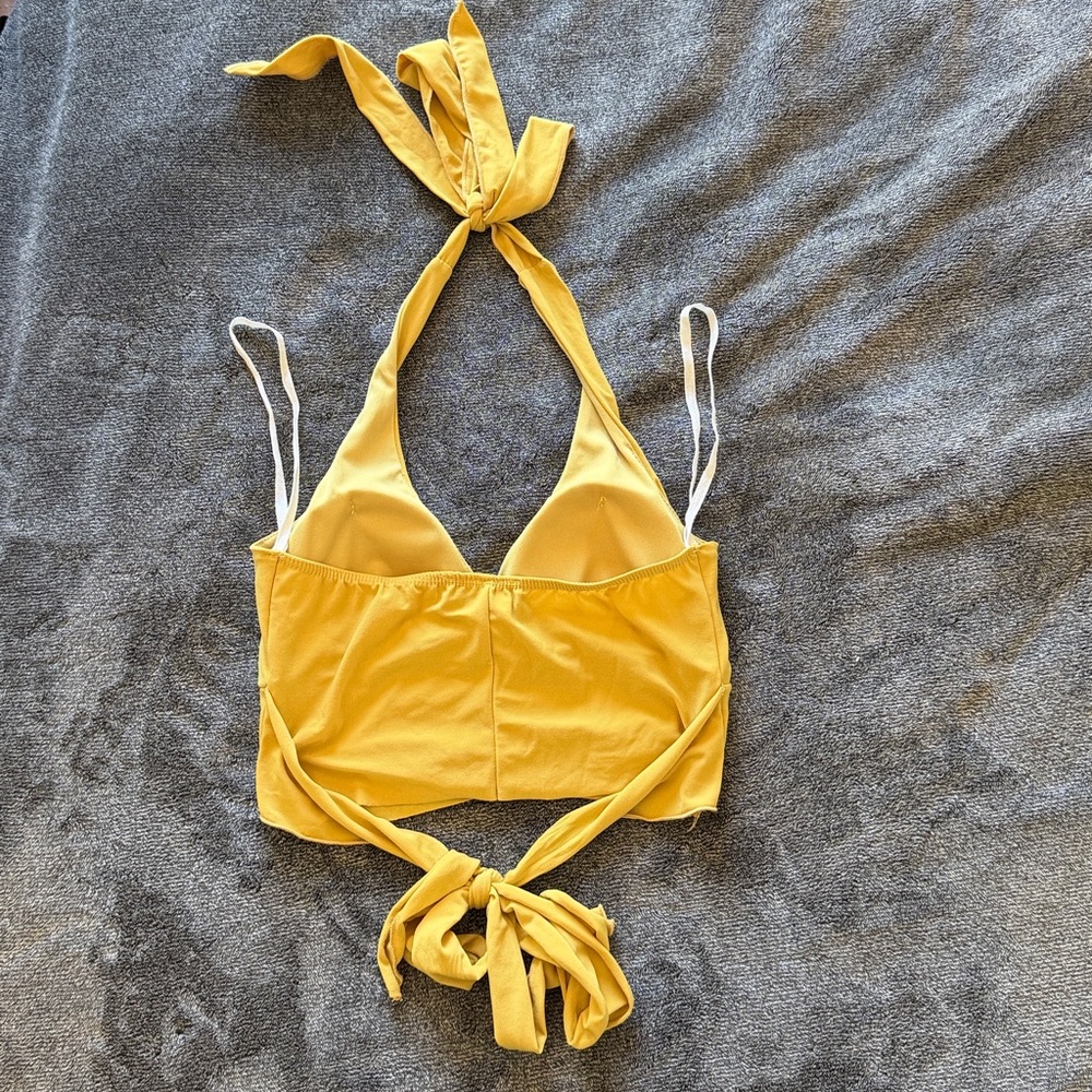 Yellow Halter Top with Buckle Detail - Picture 2 of 2